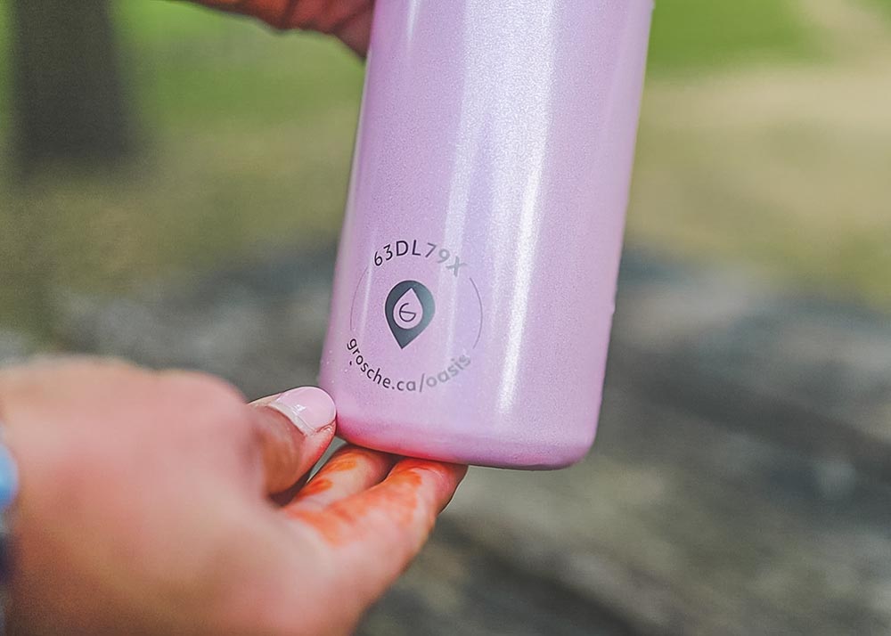 oasis the bottle that gives back with unique code rose quarts travel bottle flask