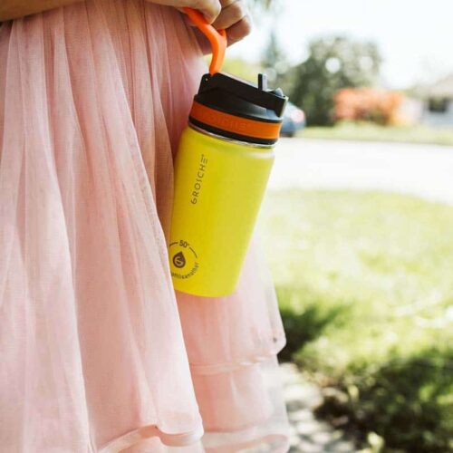 lil chill kids insulated water bottle with sippy lid