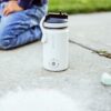 lil chill kids water bottle, stainless steel water bottle with sippy lid for kids, kids flask, kids insulated bottle, insulated canteen, 12 oz water bottle, GROSCHE lil chill white