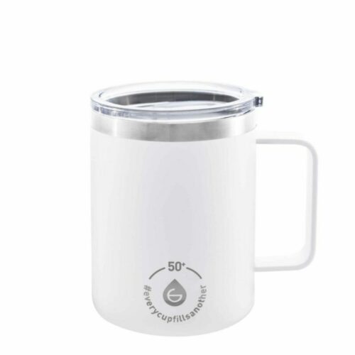 EVEREST Insulated Travel Mug Seashell White, Camping Mug, Coffee Tumbler