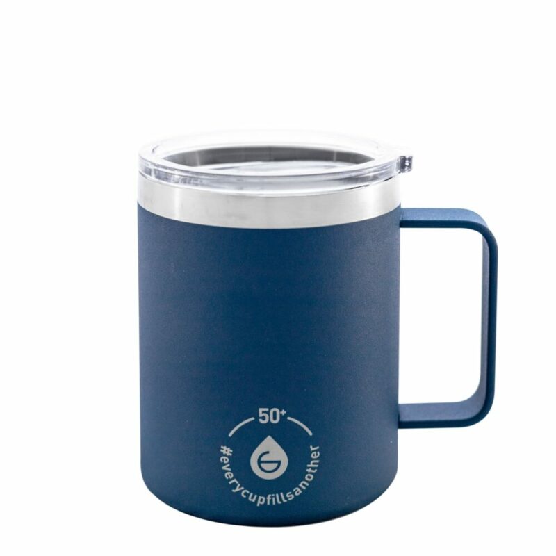 EVEREST Insulated Travel Mug Mountain Blue, Camping Mug, Coffee Tumbler