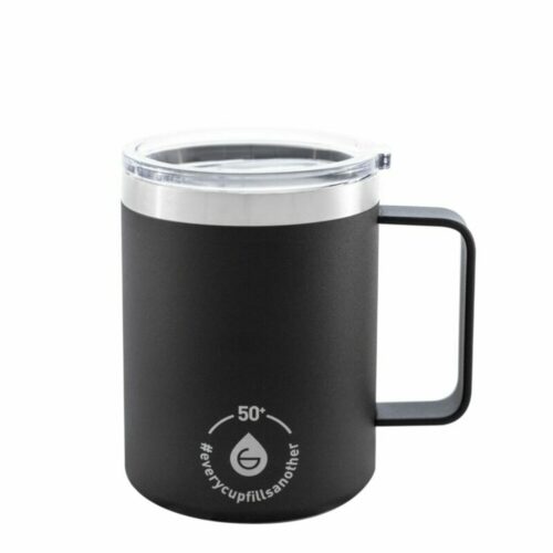 EVEREST Insulated Travel Mug Charcoal Black, Camping Mug, Coffee Tumbler