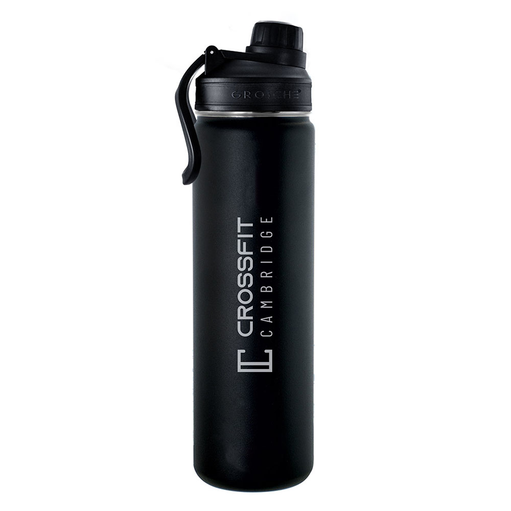 grosche chicago steel workout water bottle gym bottle, crossfit bottle infuser for tea and fruit, stainless steel crossfit water bottle tea infuser bottle, tea flask, fruit infuser water bottle