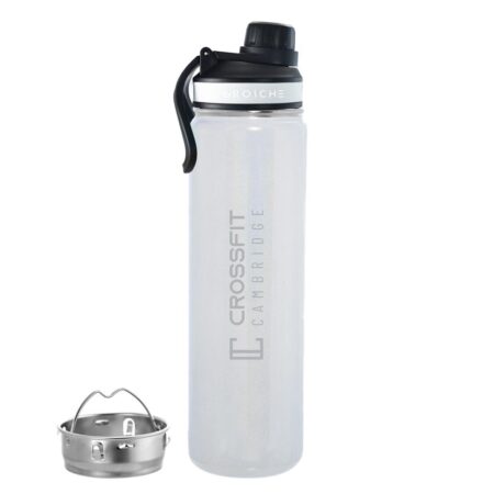 22 oz grosche oasis workout water bottle gym bottle, crossfit bottle infuser for tea and fruit, stainless steel crossfit water bottle tea infuser bottle, tea flask, fruit infuser water bottle