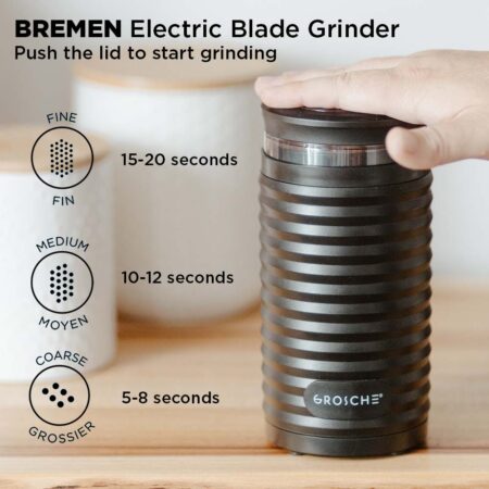 grosche bremen blade coffee grinder, budget coffee grinder, spice grinder, spice mill, cheap coffee grinder