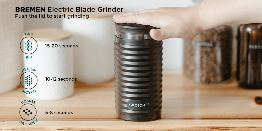 grosche bremen blade coffee grinder, budget coffee grinder, spice grinder, spice mill, cheap coffee grinder