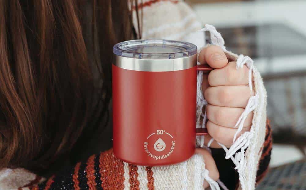 EVEREST Insulated Coffee Mug Cottage Red, Coffee Tumbler