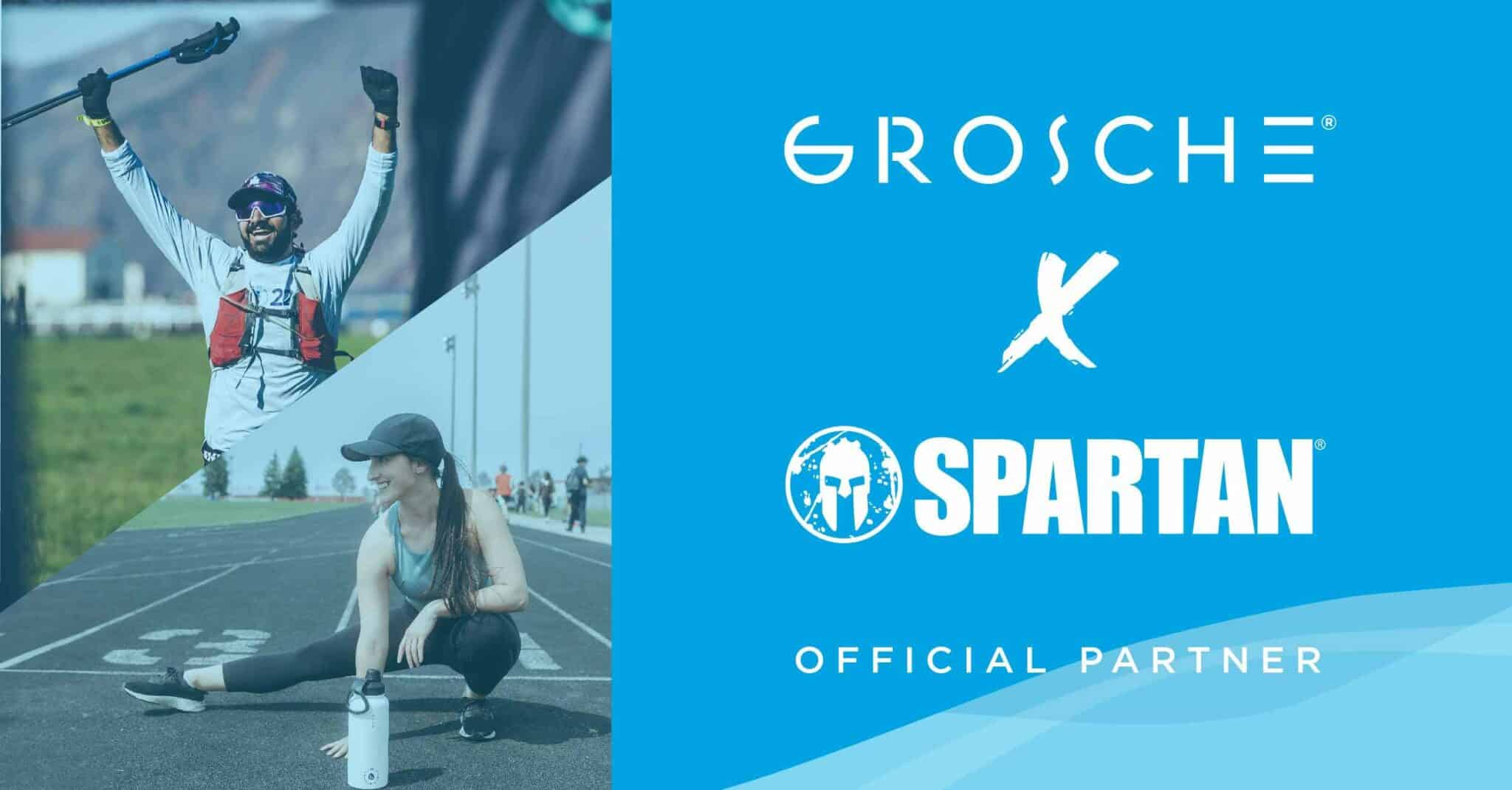 Spartan race and GROSCHE official drinkware partners. Custom Spartan water bottles