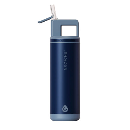 ALPINE Insulated Water Bottle, Water Bottle with Straw, Blue