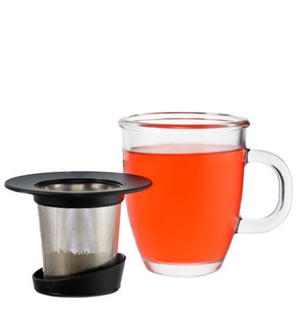 GROSCHE ASPEN Glass Tea Mug With Stainless Steel Infuser