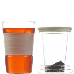 GROSCHE INFUZ Tea Mug With Glass Infuser in Red