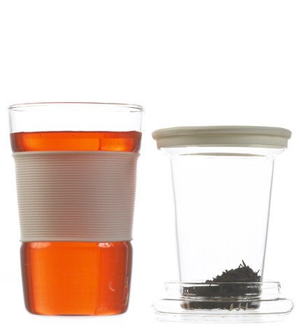 GROSCHE INFUZ Tea Mug With Glass Infuser in Red